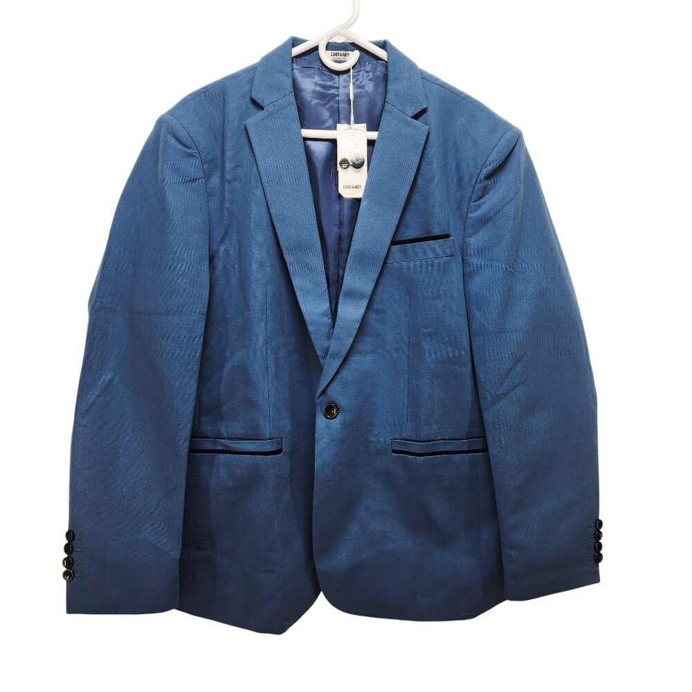 Coofandy Mens Blue Blazer Jacket Size L Button Closure